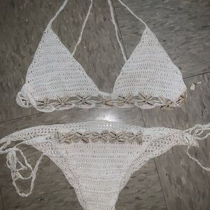 white crochet bikini